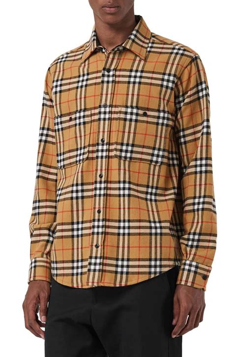 lyndhurst check flannel shirt burberry|burberry long sleeve shirts.